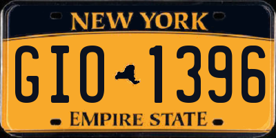 NY license plate GIO1396