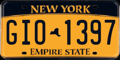NY license plate GIO1397