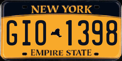 NY license plate GIO1398