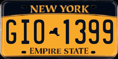 NY license plate GIO1399