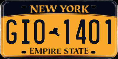 NY license plate GIO1401