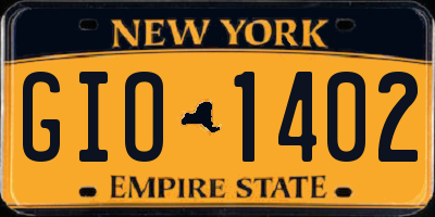 NY license plate GIO1402