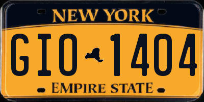 NY license plate GIO1404