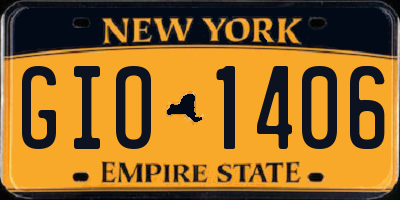 NY license plate GIO1406