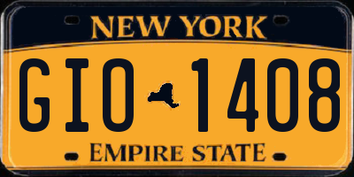 NY license plate GIO1408