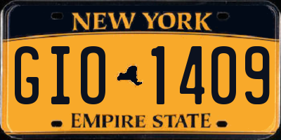 NY license plate GIO1409
