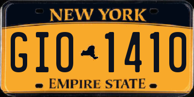 NY license plate GIO1410