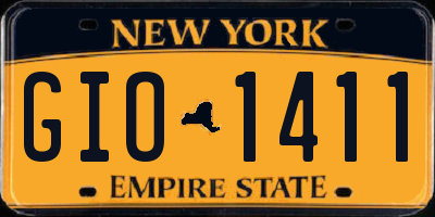 NY license plate GIO1411