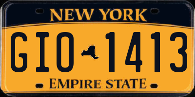 NY license plate GIO1413