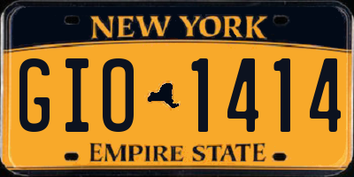 NY license plate GIO1414