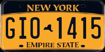 NY license plate GIO1415