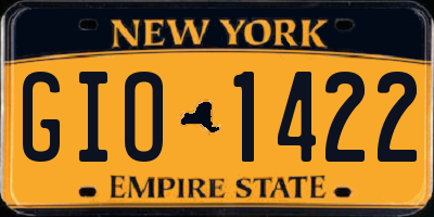 NY license plate GIO1422