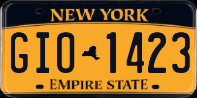 NY license plate GIO1423