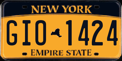 NY license plate GIO1424