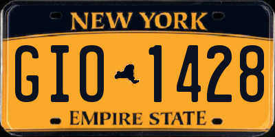 NY license plate GIO1428