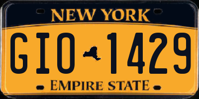 NY license plate GIO1429