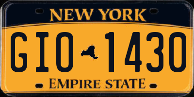 NY license plate GIO1430