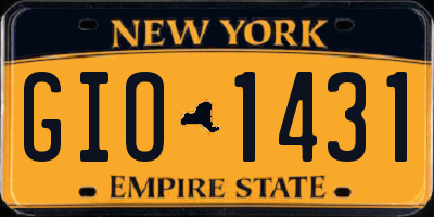 NY license plate GIO1431
