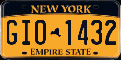 NY license plate GIO1432