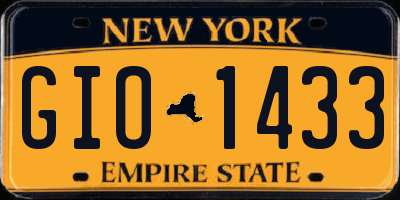 NY license plate GIO1433
