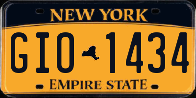 NY license plate GIO1434