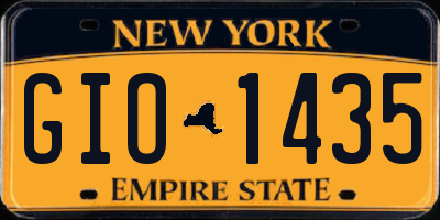 NY license plate GIO1435