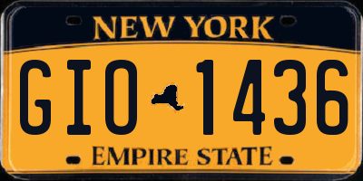 NY license plate GIO1436