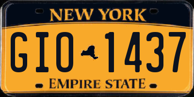 NY license plate GIO1437