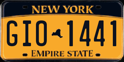 NY license plate GIO1441