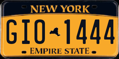 NY license plate GIO1444
