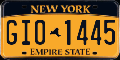 NY license plate GIO1445