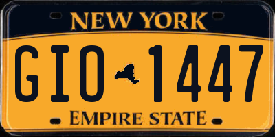 NY license plate GIO1447