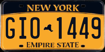 NY license plate GIO1449