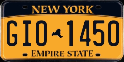 NY license plate GIO1450