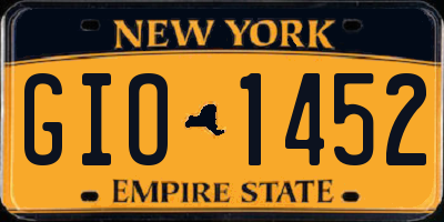 NY license plate GIO1452