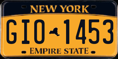 NY license plate GIO1453