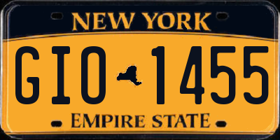 NY license plate GIO1455