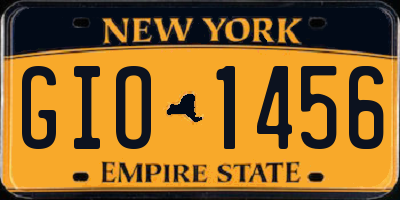 NY license plate GIO1456