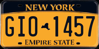 NY license plate GIO1457