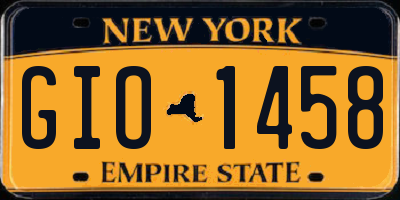 NY license plate GIO1458