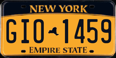 NY license plate GIO1459