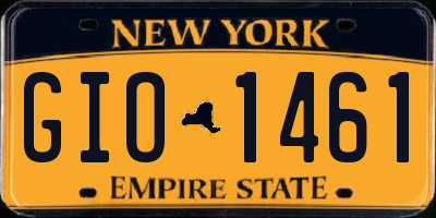 NY license plate GIO1461