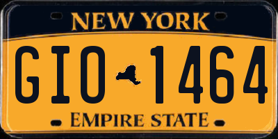 NY license plate GIO1464
