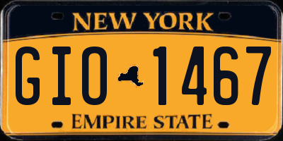 NY license plate GIO1467