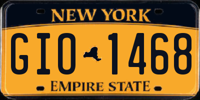 NY license plate GIO1468