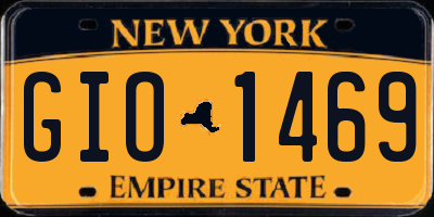 NY license plate GIO1469