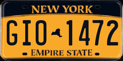 NY license plate GIO1472