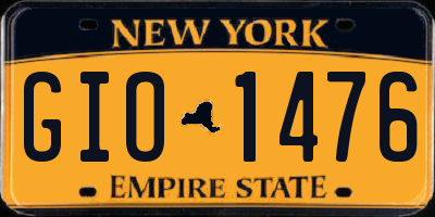 NY license plate GIO1476