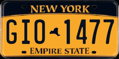 NY license plate GIO1477