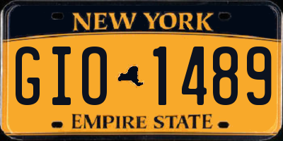 NY license plate GIO1489